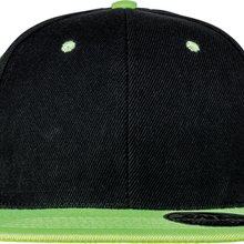 Gorra bicolor con visera plana Black / Lime