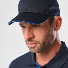 Gorra sandwich 6 paneles Navy / Light Royal Blue