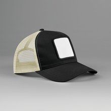 Gorra trucker de 5 paneles con parche Black/Stone