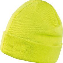 Gorro ligero cortavientos con polar y borde doblado Fluorescent Yellow