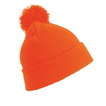 Gorro pompón con borde doblado Fluorescent Orange