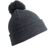 Gorro pompón con borde doblado Grey