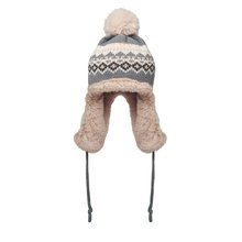 Gorro de punto con orejeras y forro polar Negro