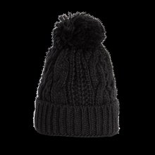 Gorro de punto y pompom Black