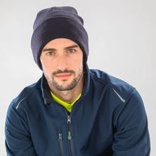 Gorro con bordes doblados Doble grosor Black