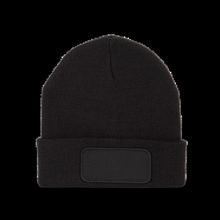 Gorro dobladillo con Parche Black