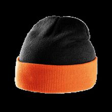 Gorro con dobladillo bicolor Black / Orange