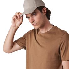 Gorra sarga visera precurvada Beige