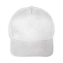 Gorra Algodón Peinado 5 Paneles con Velcro Blanco