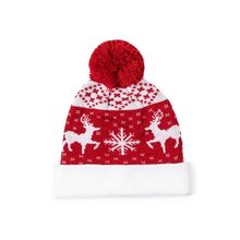 Gorro Navideño con Pom Pom a Juego Roj