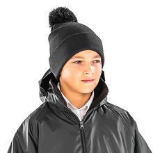 Gorro pompón con borde doblado