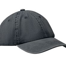 Gorra 6 paneles algodón lavado Negro