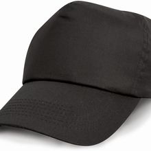 Gorra de algodón con cierre de velcro y ojales Black