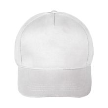Gorra Algodón Peinado 5 Paneles con Velcro Blanco