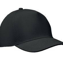Gorra béisbol 5 paneles algodón Negro