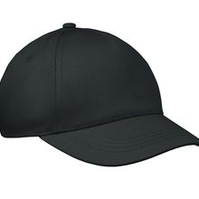 Gorra infantil de 5 paneles y ajuste de velcro Negro
