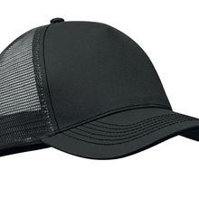 Gorra trucker de 5 paneles con malla trasera Negro