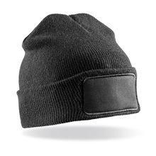 Gorro de doble punto con parche de sarga Black