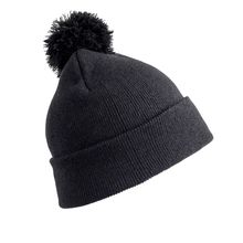 Gorro pompón grueso Black