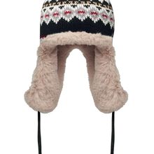 Gorro de punto con orejeras y forro polar Negro