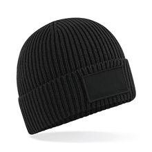Gorro de punto con parche Black