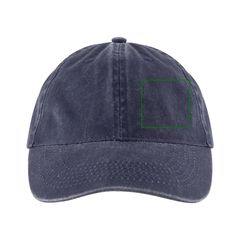 Gorra de algodón con efecto lavado | Frontal derecho | 40 x 40