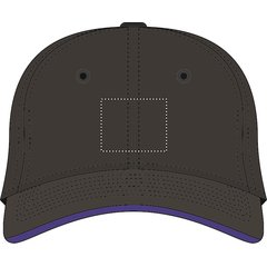 Gorra sándwich de béisbol en algodón grueso con cierre hebilla metal | Frontal | 50 x 40