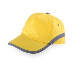Gorra de 5 paneles algodón con banda reflectante Amarillo