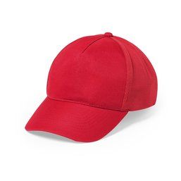 Gorra de rejilla 5 paneles microfibra/poliéster Rojo