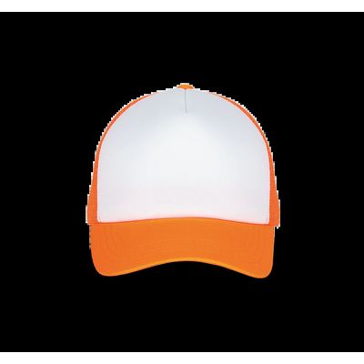 Gorra trucker con ajuste de plástico White / Fluorescent Orange