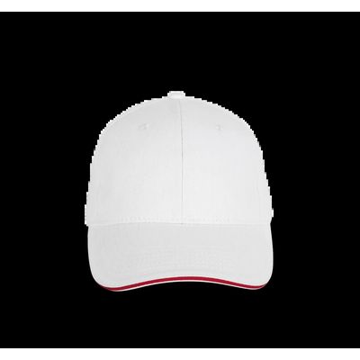Gorra de algodón orgánico con cierre ajustable White / Hibiscus Red