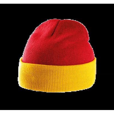 Gorro con dobladillo bicolor Red / Yellow