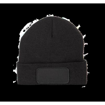 Gorro con forro polar y parche Black