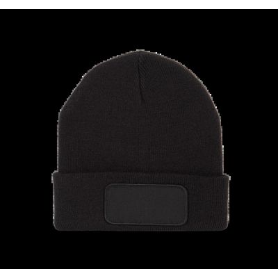 Gorro dobladillo con Parche Black