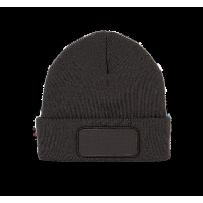 Gorro con forro polar y parche Dark Grey