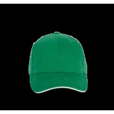 Gorra de algodón orgánico con cierre ajustable Green Field / Ivory