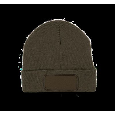 Gorro con forro polar y parche Dark Khaki