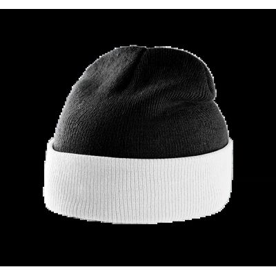 Gorro con dobladillo bicolor Black / White