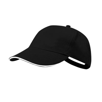 Gorra sandwich de 5 paneles 100 % algodón Neg