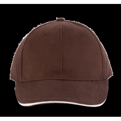 Gorra algodón grueso Chocolate / Beige