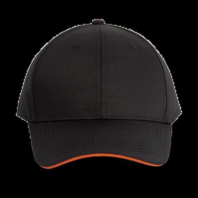 Gorra sandwich 6 paneles Black / Orange