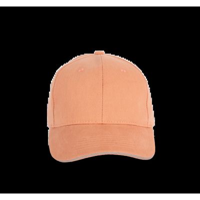 Gorra de algodón orgánico con cierre ajustable Peach / Metal Grey