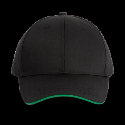 Gorra sandwich 6 paneles Black / Kelly Green