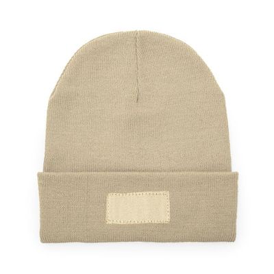 Gorro de punto acrílico doble capa Beige Talla Única Adulto