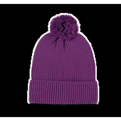 Gorro con pompón eco Mauve