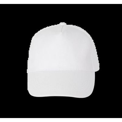 Gorra de algodón grueso con 5 paneles White