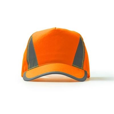 Gorra de poliéster con detalles reflectantes Naranja Fluor Talla Única Adulto