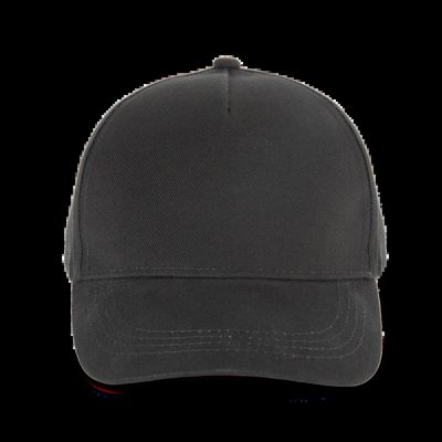 Gorra de algodón grueso con 5 paneles Black