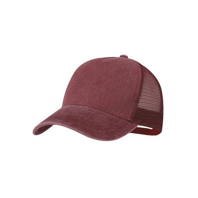 Gorra 5 paneles efecto lavado Roj