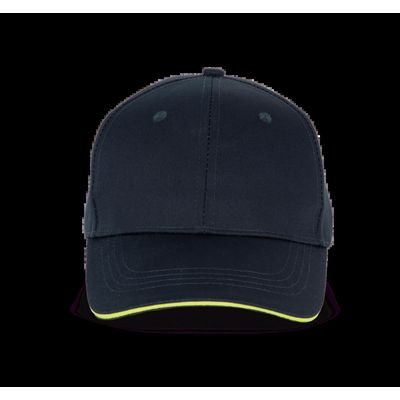 Gorra sandwich 6 paneles Navy / Fluorescent Yellow